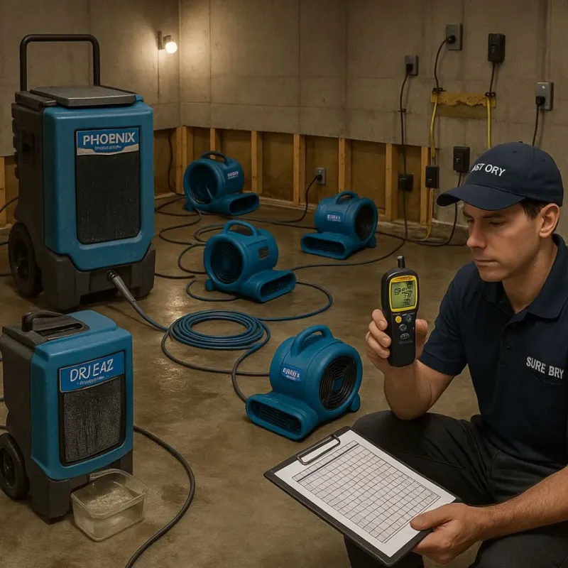 Structural Drying and Dehumidification process in Malakoff, TX